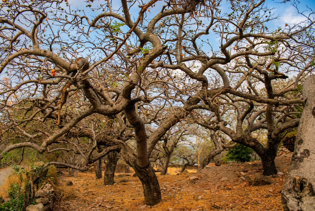 Huerta de ciruelos antiguos